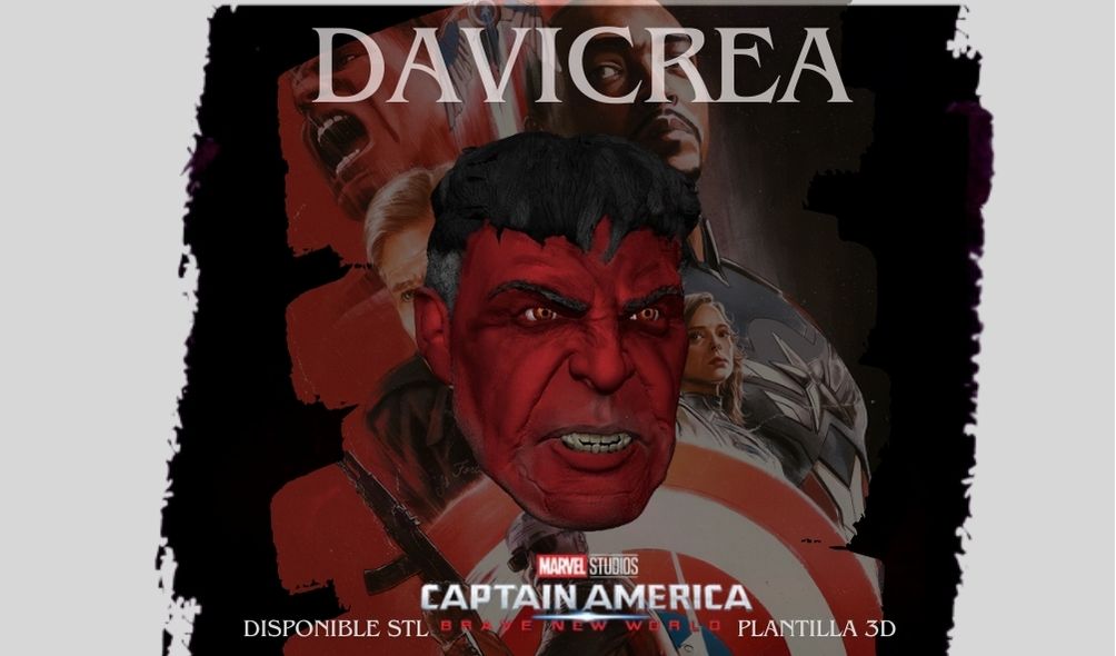 Escultura vr2 de (Hulk Rojo - Cabeza) del General Thadeeous Ross