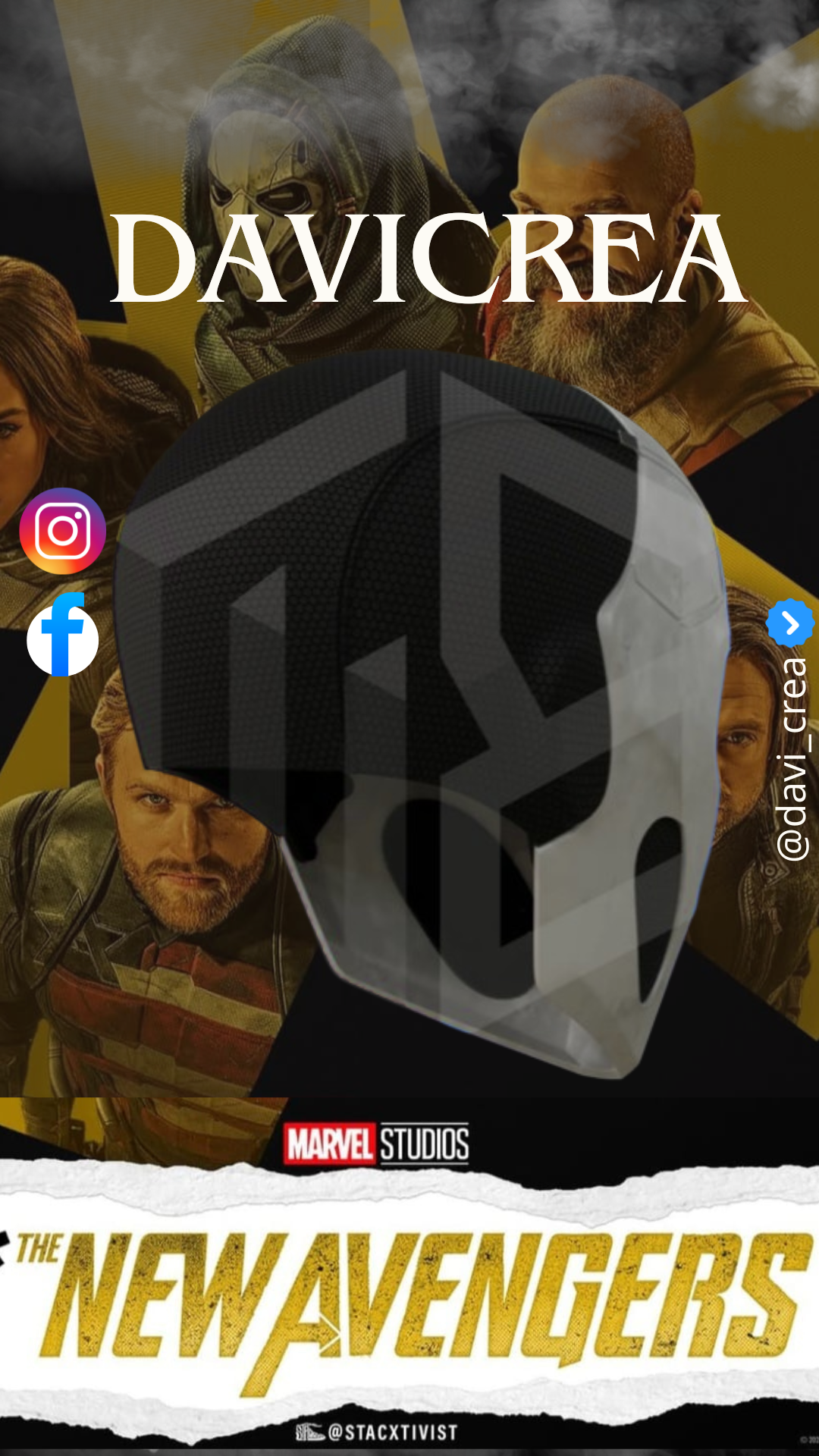 Mascara Taskmaster 2025 Cosplay - Magnética - A Medida (Texturizado)