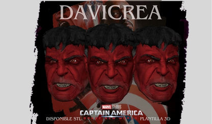 Escultura vr2 de (Hulk Rojo - Cabeza) del General Thadeeous Ross