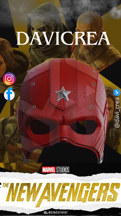 Mascara Red Guardian  2025 Cosplay - Magnética - A Medida (Texturizado)