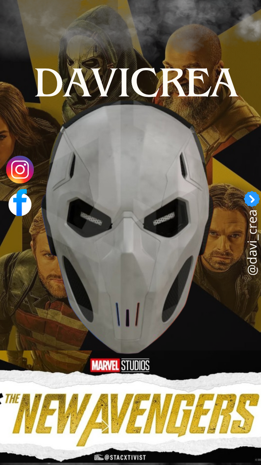 Mascara Taskmaster 2025 Cosplay - Magnética - A Medida (Texturizado)