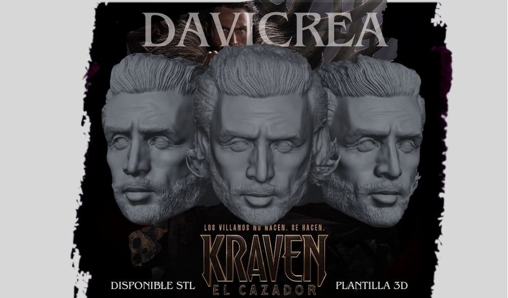 Escultura de Sergei Kravinoff ( Kraven- Cabeza)  Aaron Taylor-Johnson