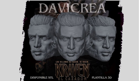 Escultura de Sergei Kravinoff ( Kraven- Cabeza)  Aaron Taylor-Johnson