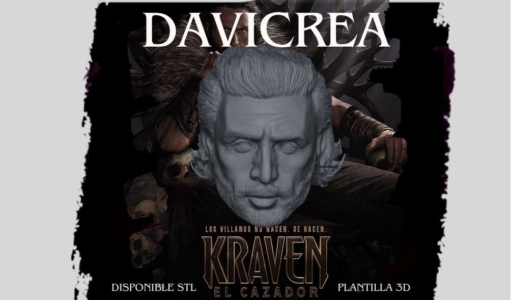 Escultura de Sergei Kravinoff ( Kraven- Cabeza)  Aaron Taylor-Johnson