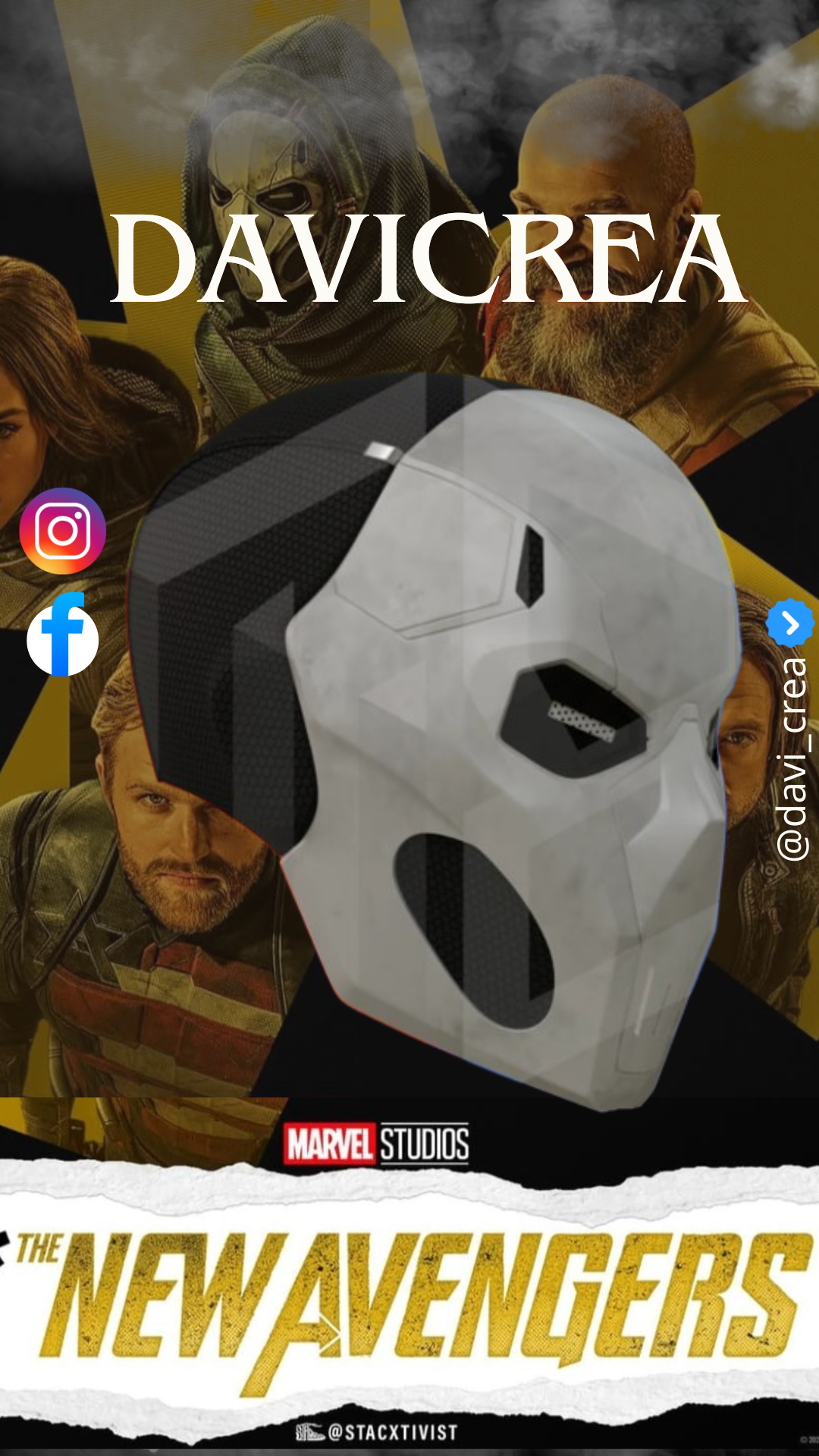 Mascara Taskmaster 2025 Cosplay - Magnética - A Medida (Texturizado)