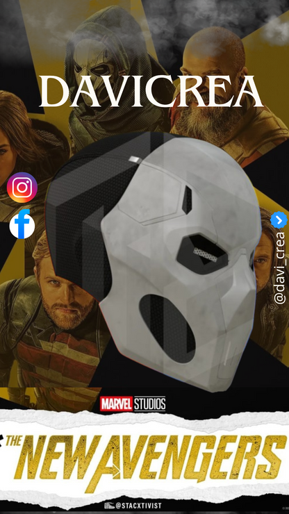 Mascara Taskmaster 2025 Cosplay - Magnética - A Medida (Texturizado)