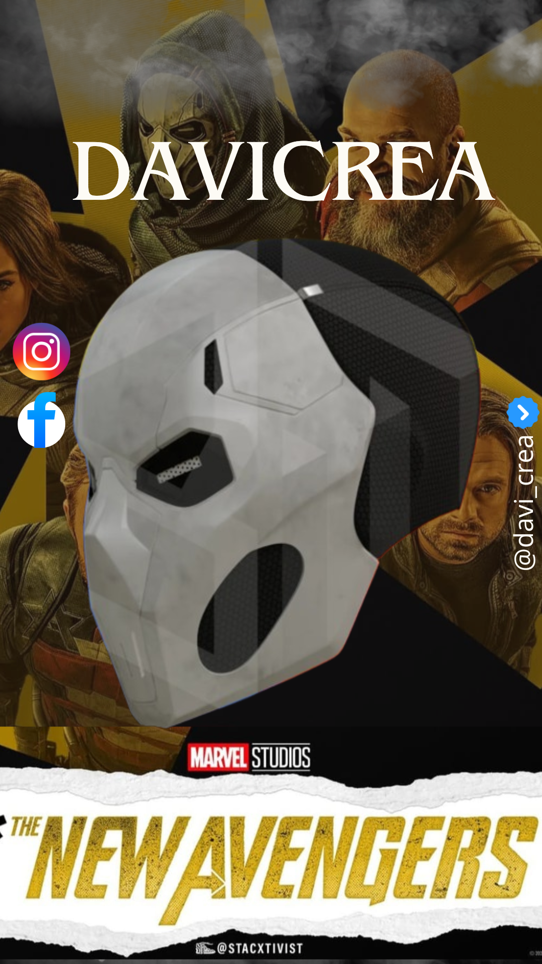 Mascara Taskmaster 2025 Cosplay - Magnética - A Medida (Texturizado)