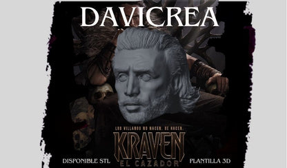 Escultura de Sergei Kravinoff ( Kraven- Cabeza)  Aaron Taylor-Johnson