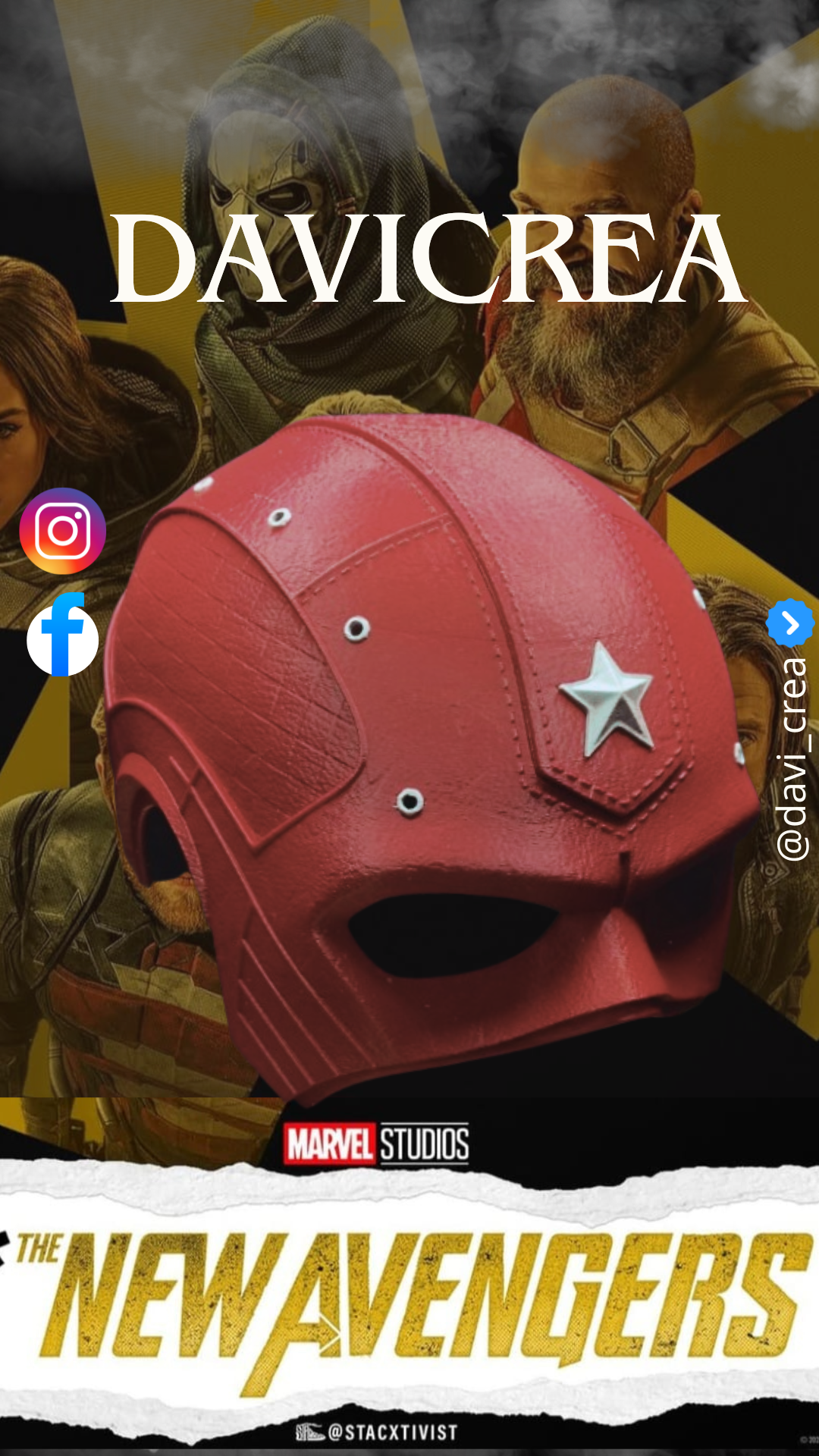 Mascara Red Guardian  2025 Cosplay - Magnética - A Medida (Texturizado)