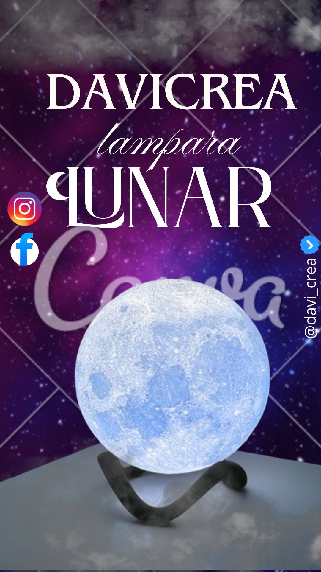 Lampara lunar en 3D