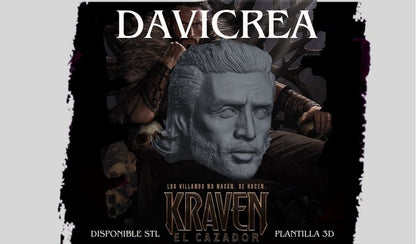 Escultura de Sergei Kravinoff ( Kraven- Cabeza)  Aaron Taylor-Johnson