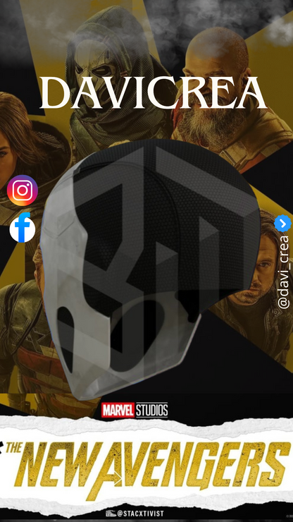 Mascara Taskmaster 2025 Cosplay - Magnética - A Medida (Texturizado)