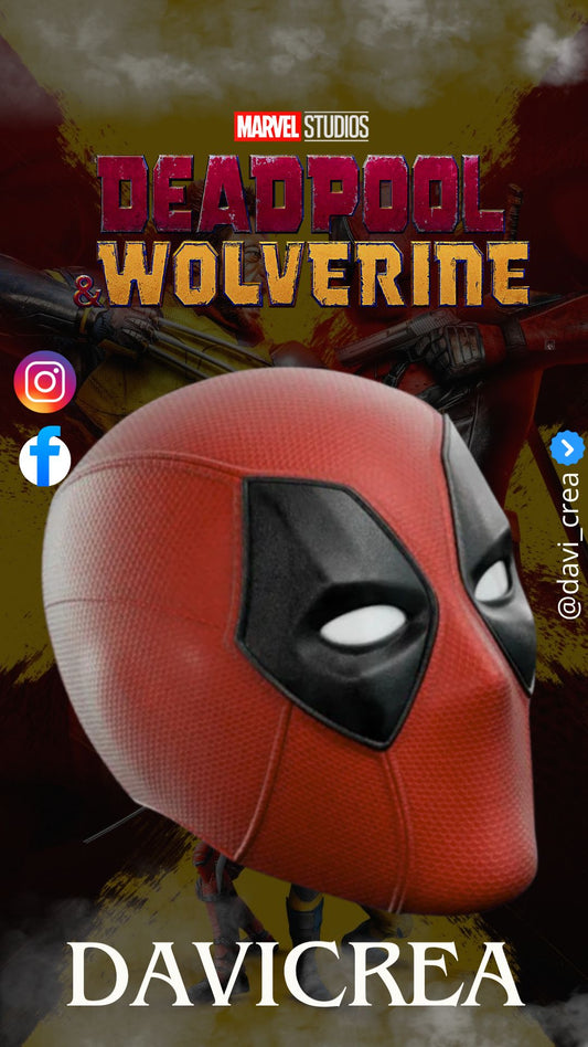 Mascara Deadpool 2024 Cosplay - Magnética - A Medida (Texturizado)