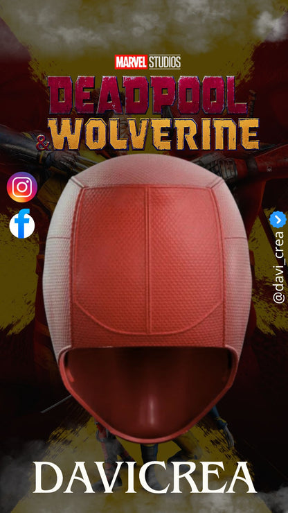 Mascara Deadpool 2024 Cosplay - Magnética - A Medida (Texturizado)