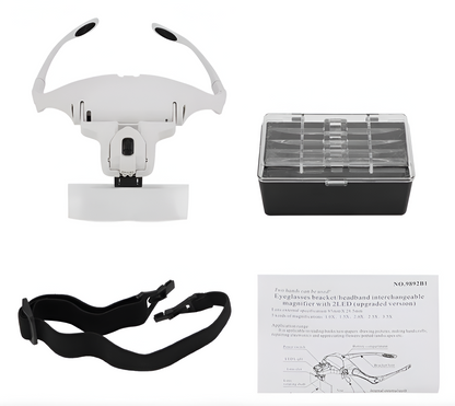 Gafas Lupa Optivisor Con Luz 5 Lentes